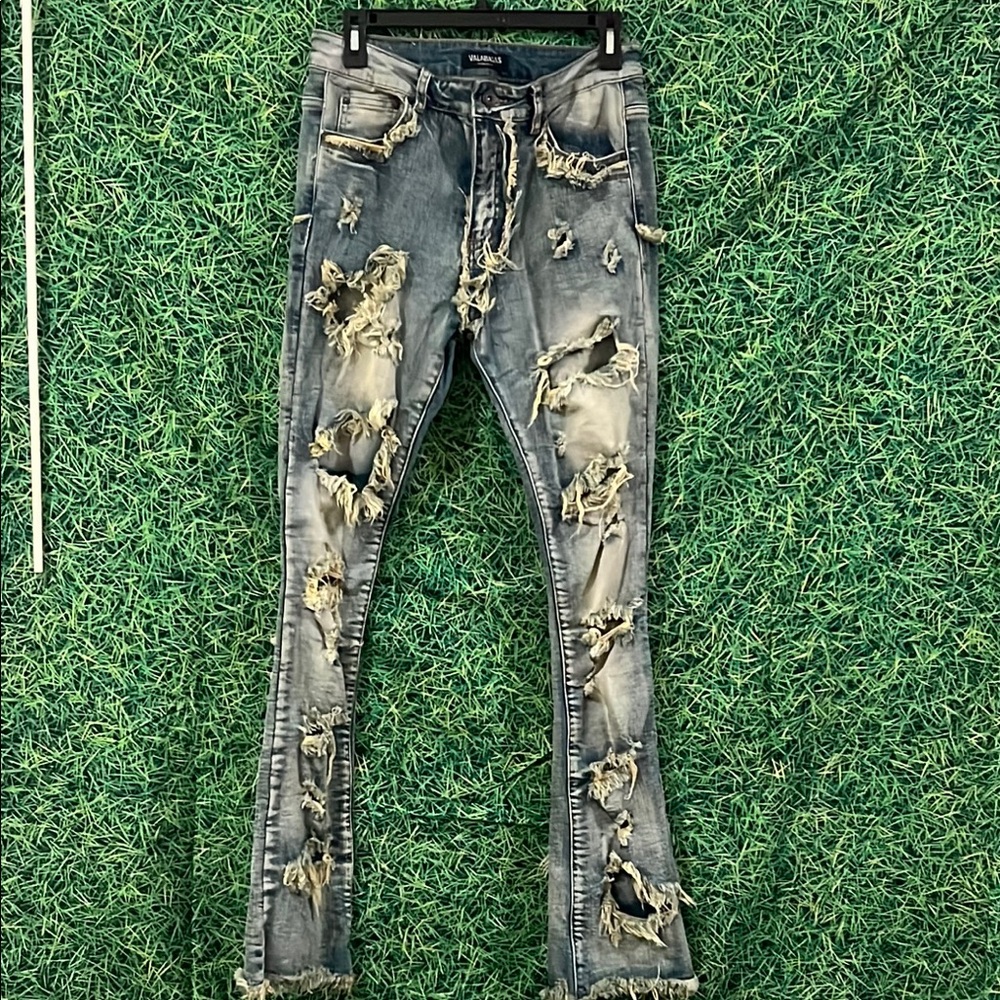 Distressed Blue Jeans